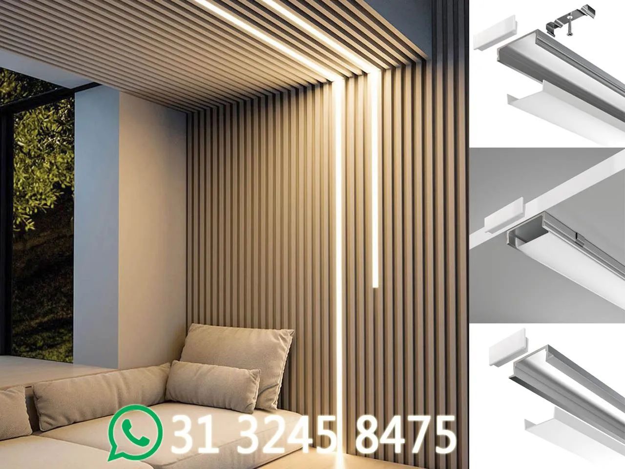 Perfil LED Iluminação de teto e parede