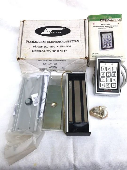 Fechadura Shelter Eletromagnética ML-300 FT e teclado anti-vandalismo.