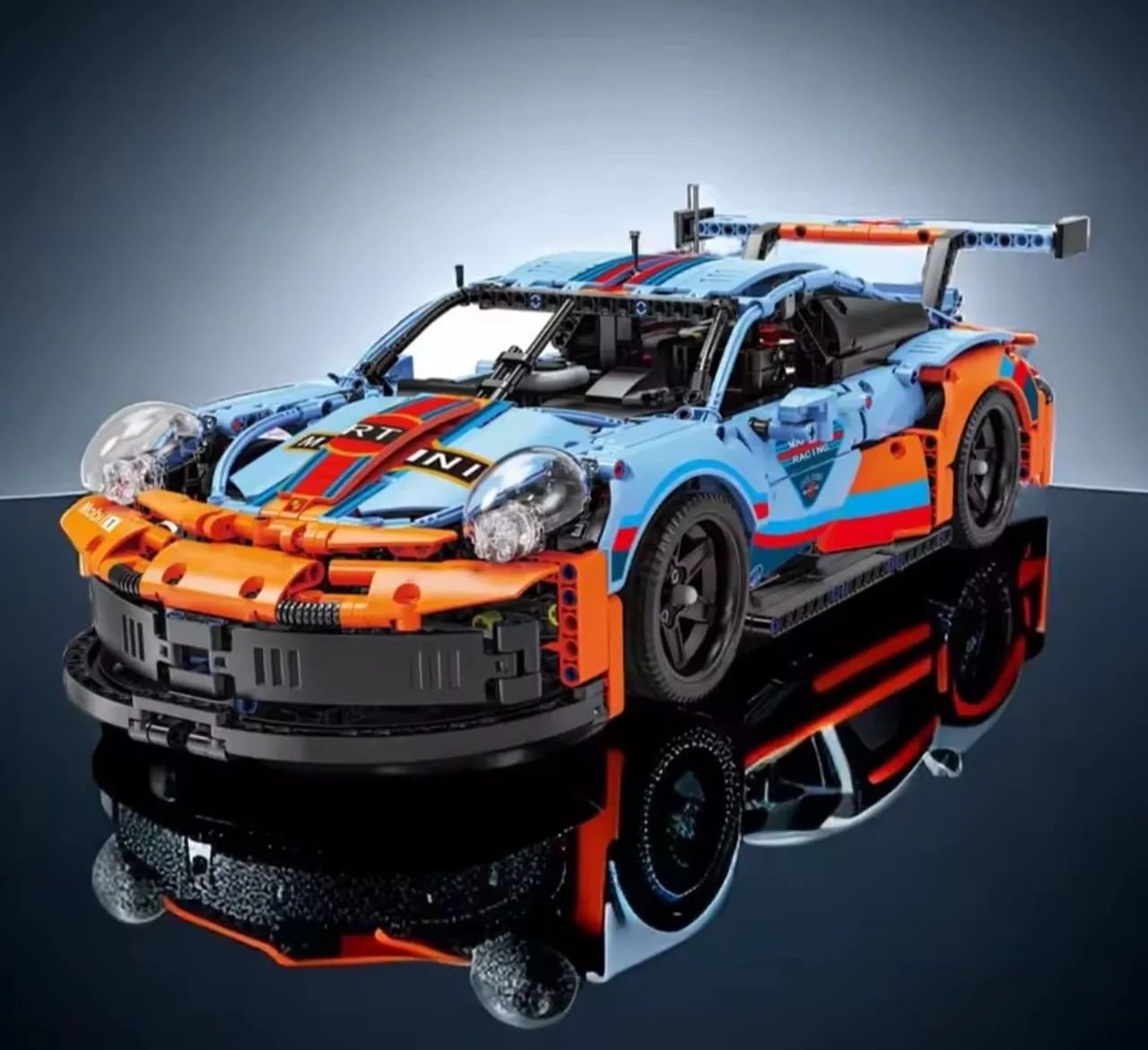 BLOCOS DE MONTAR PORSCHE GULF 2703 PEÇAS + KIT DE MOTORIZAÇÃO E CONTROLE REMOTO MARCA KBOX - Foto 6
