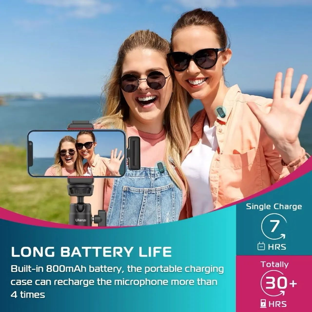 Microfone sem fio Ulanzi Entrada lightning com Adaptador Tipo C - Foto 4
