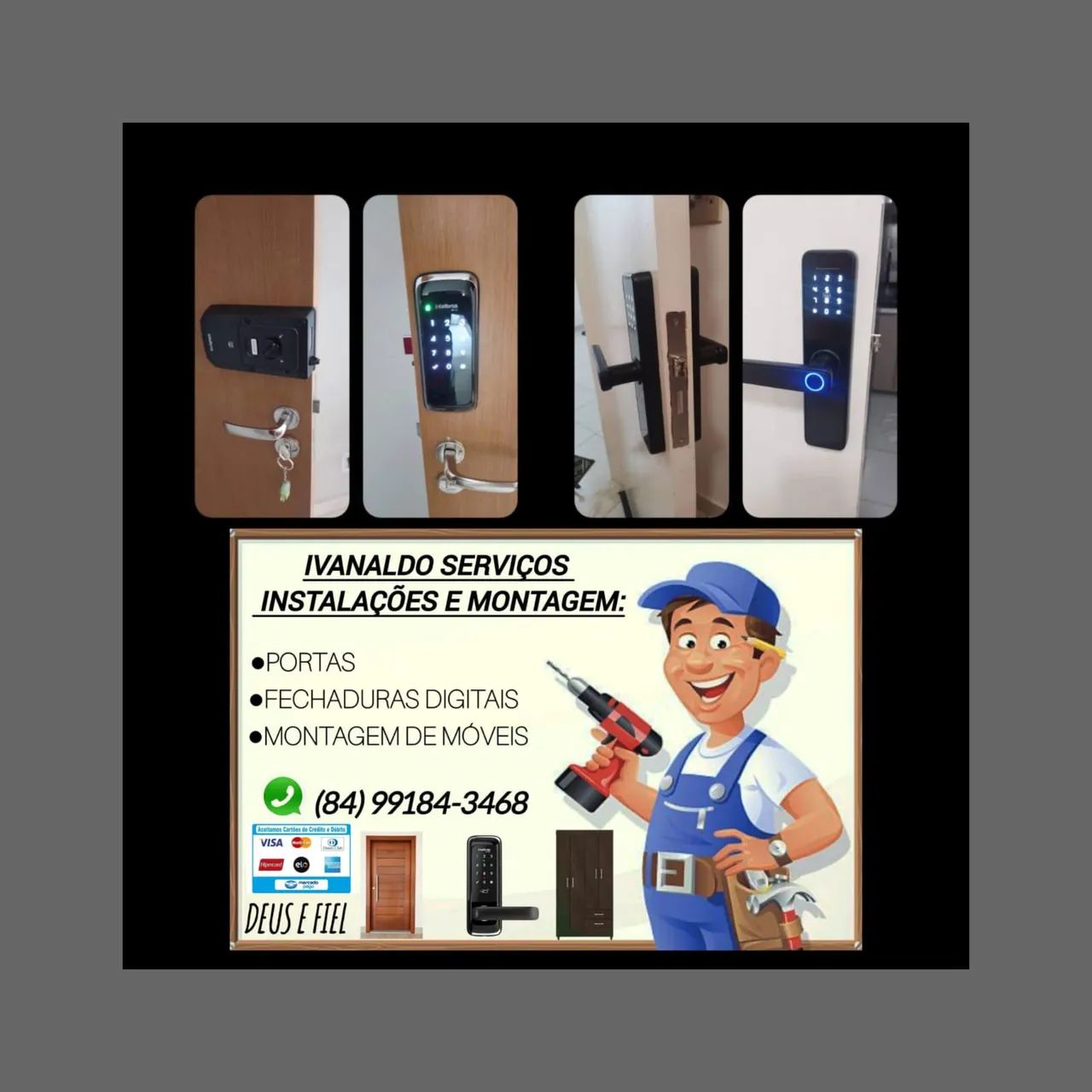 Instalação de fechadura digital e portas