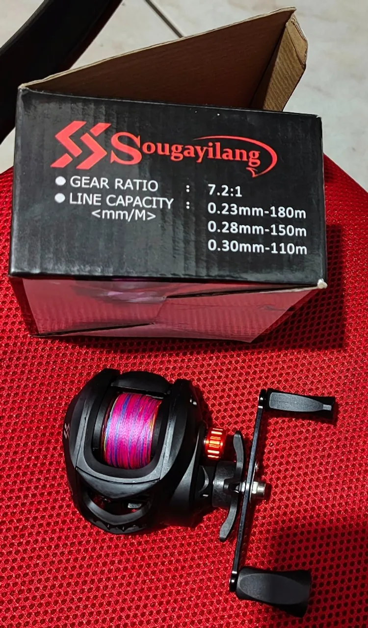 Carretilha De Pesca Sougayilang 7,2:1 Resistência 10kg Leve com Linha Multifilamento