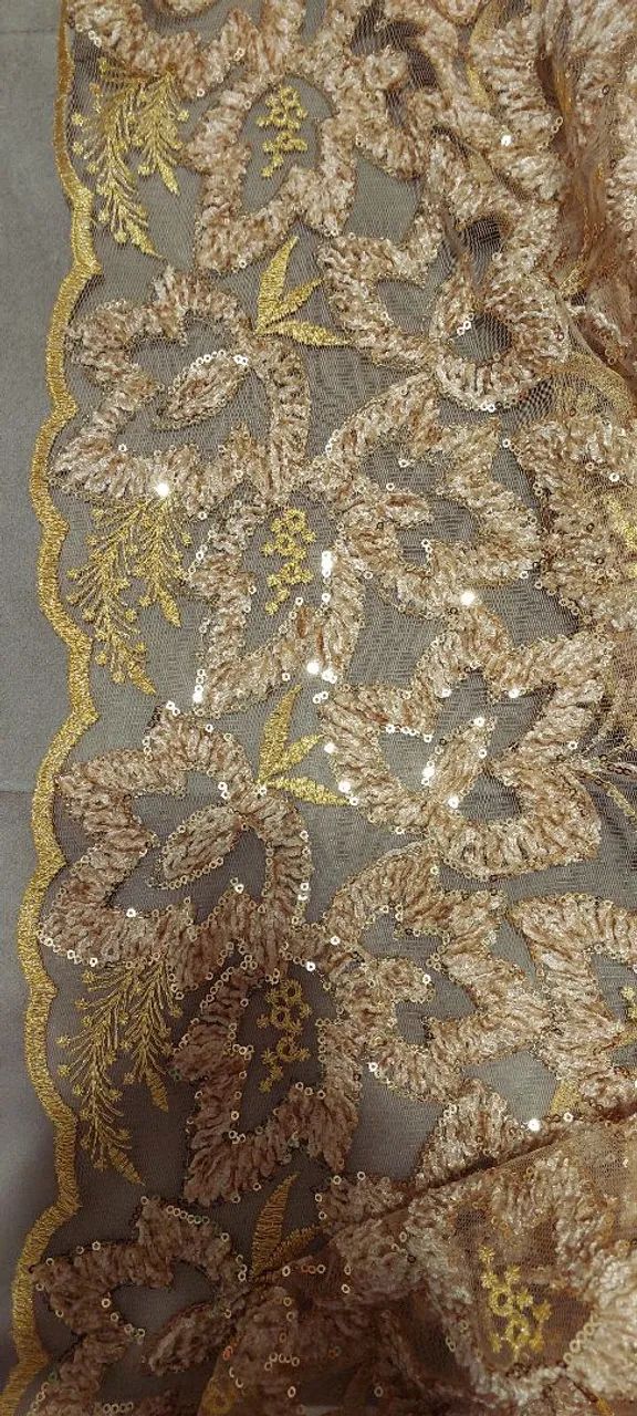Lote IMPORTADO: 4,80m Renda Dourada Bordada  - Foto 4