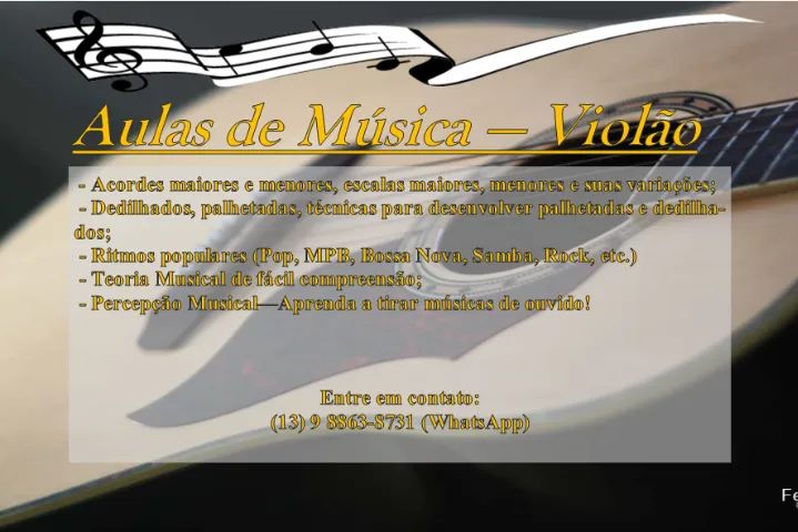 Aulas de Violão/Guitarra em cubatão - Foto 3