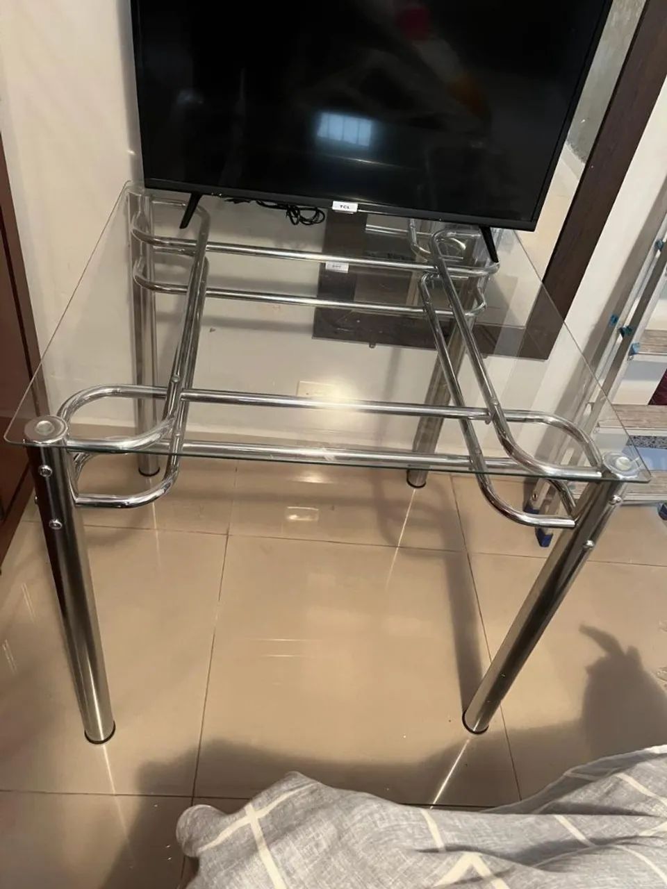 Mesa quadrada vidro 80cmx 80cm