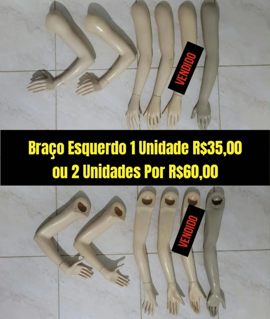 Cabeças e braços de manequins a partir de R$35,00 cada - Foto 4