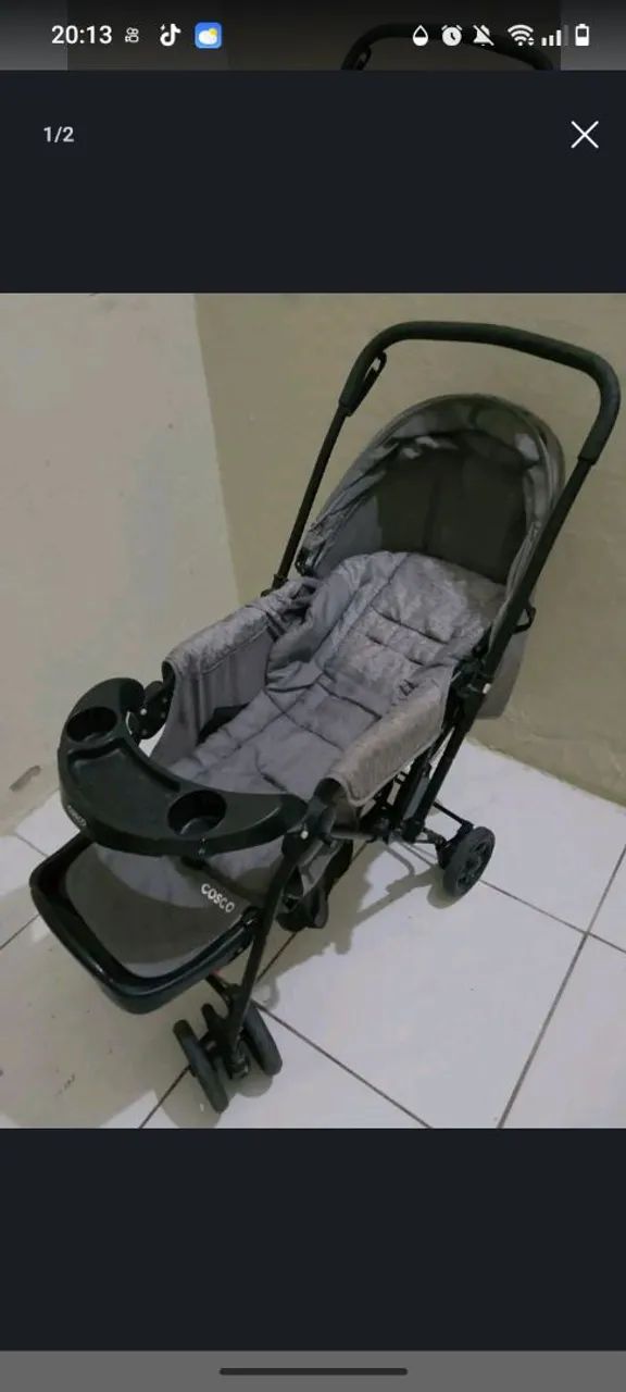 Carrinho de bebê e Bebê Conforto Semi novo marca Cosco  - Foto 2