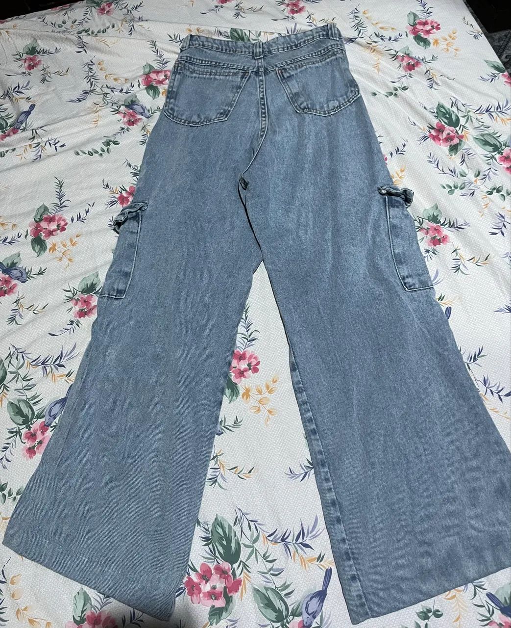 Calça Jeans Cargo Wide Leg Clara Tam. 40 - Foto 2