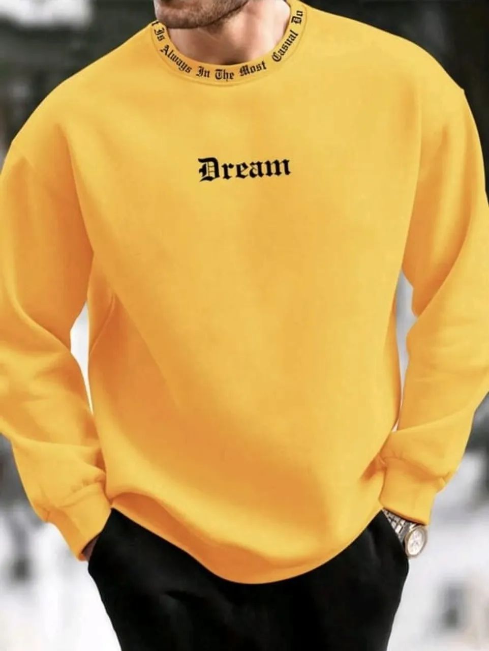 Moletom Masculino Amarelo Manfinity