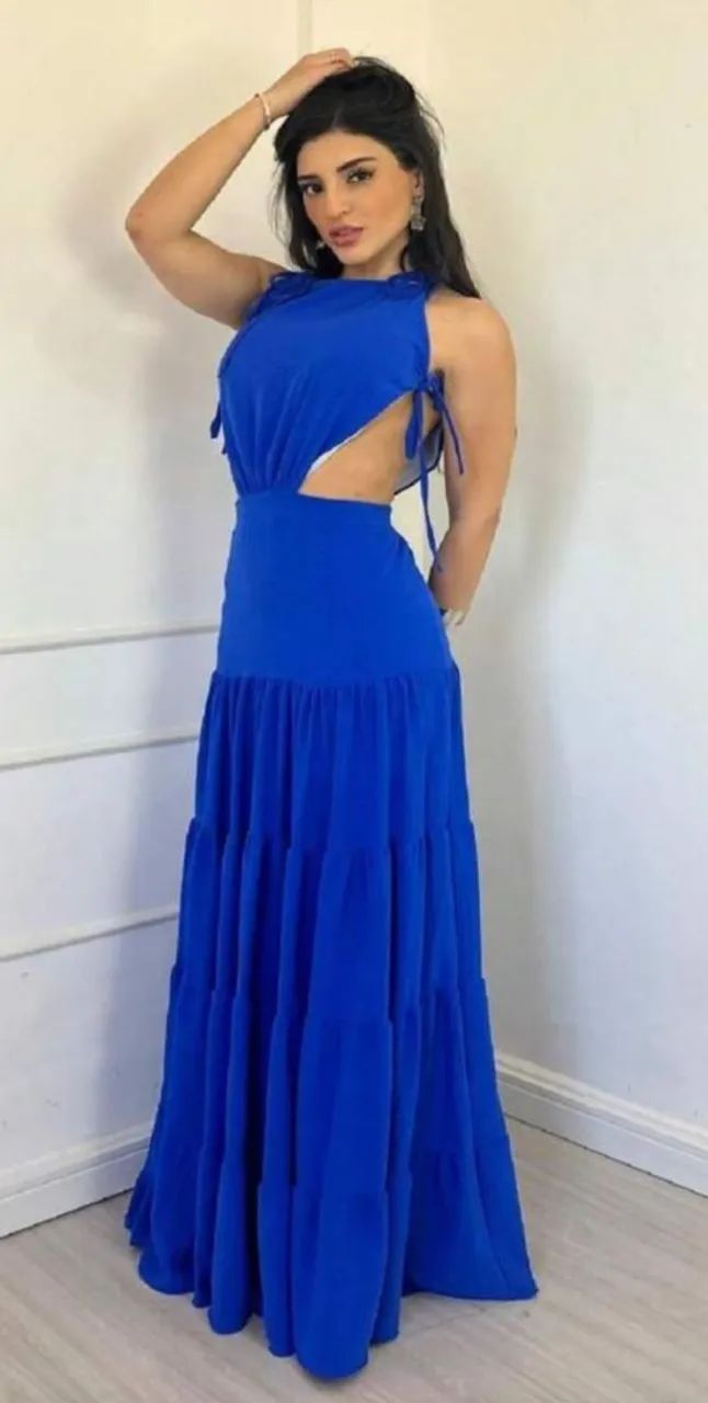 Vestido de Festa Azul M - Foto 5