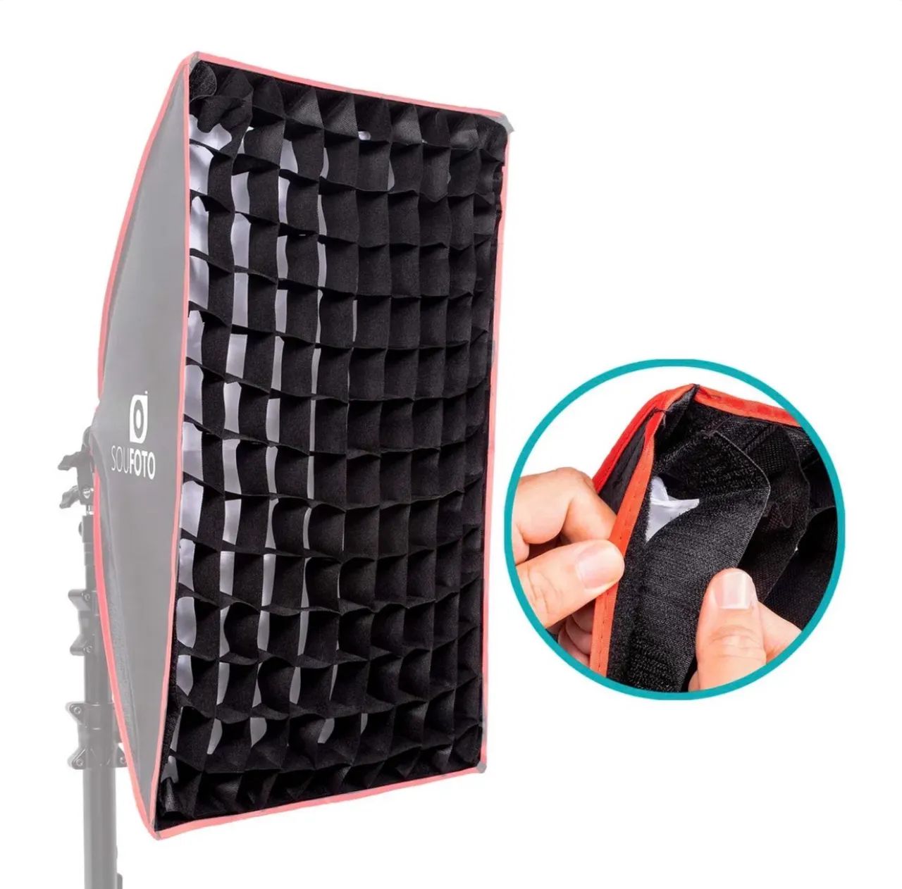 Grid 50x70cm para Softbox, Retangular com Velcro Bowens - Foto 2