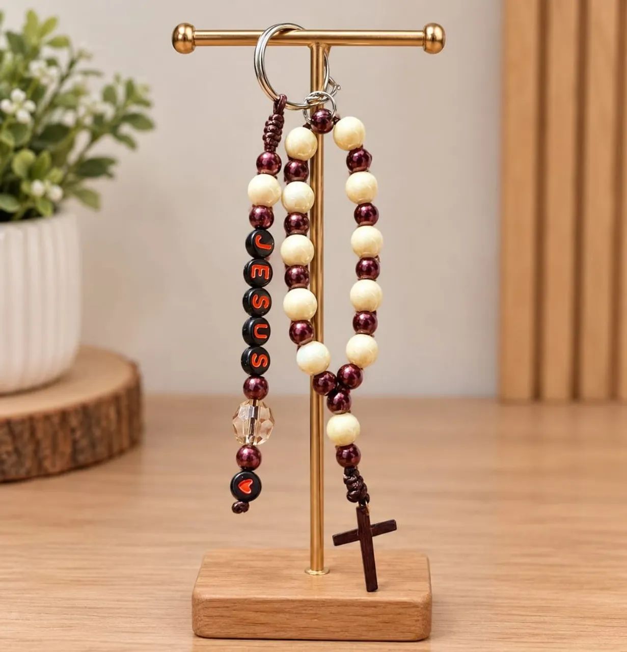 CHAVEIRO MINI TERÇO RELIGIOSO PERSONALIZADO | ARTESANAL - Foto 3