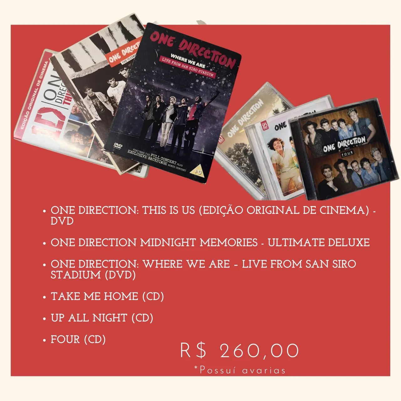 CD?s e DVD?s ONE DIRECTION - KIT 