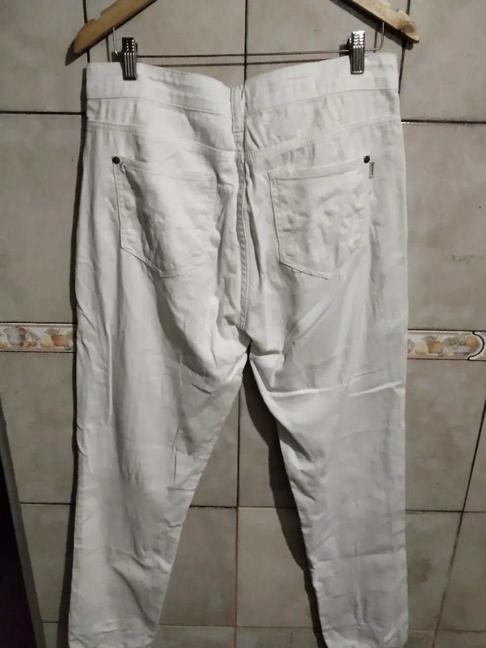 Calça jeans masculina branca m.officer  - Foto 3