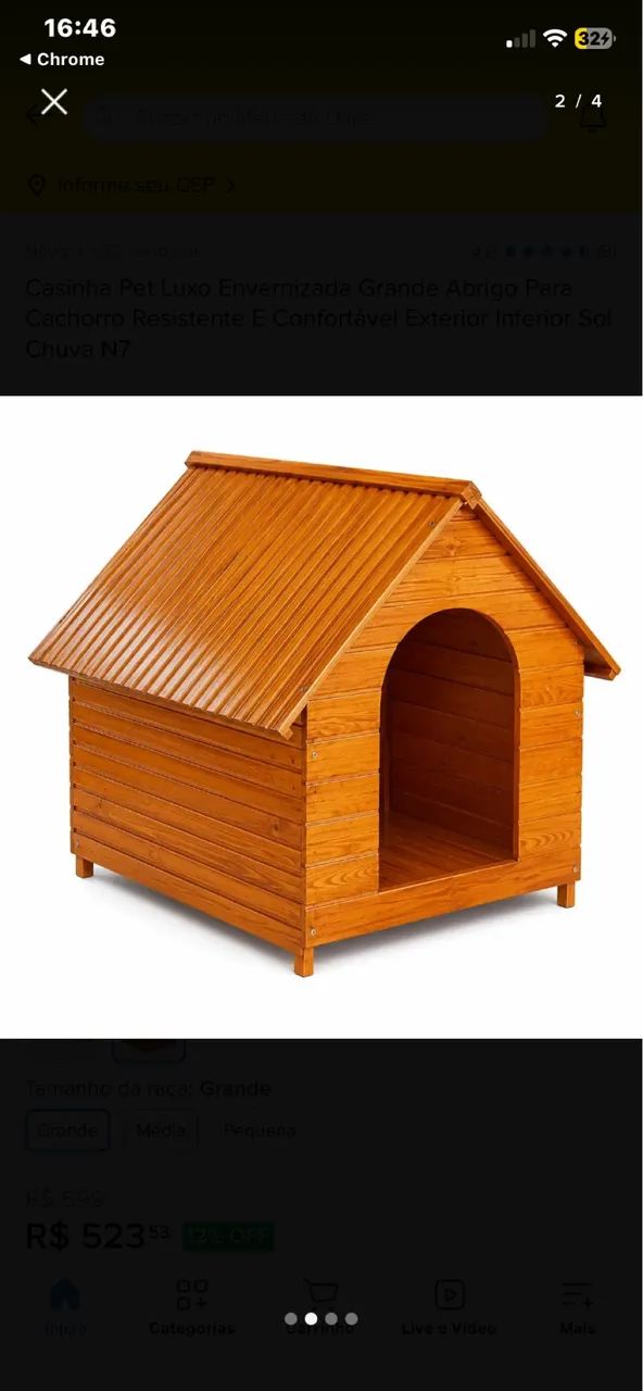 Casa de madeira para cachorro  - Foto 2