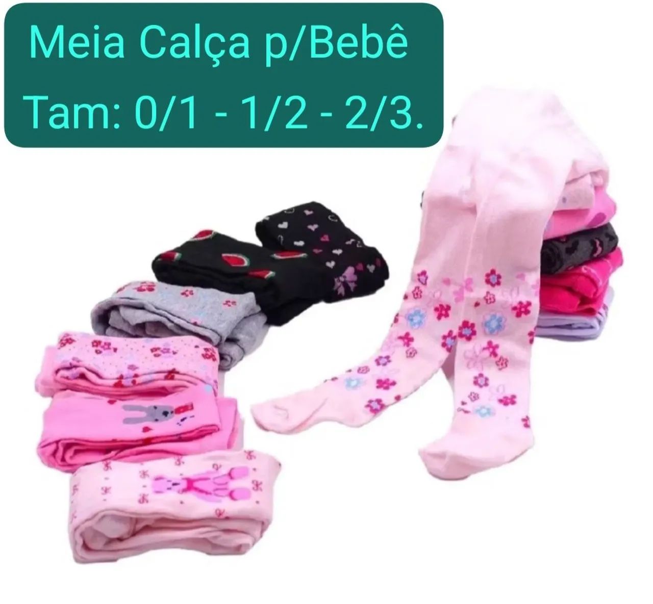 MEIA CALÇA P/BEBÊ PCT C/12 IDEAL PRA VC REVENDEDORA