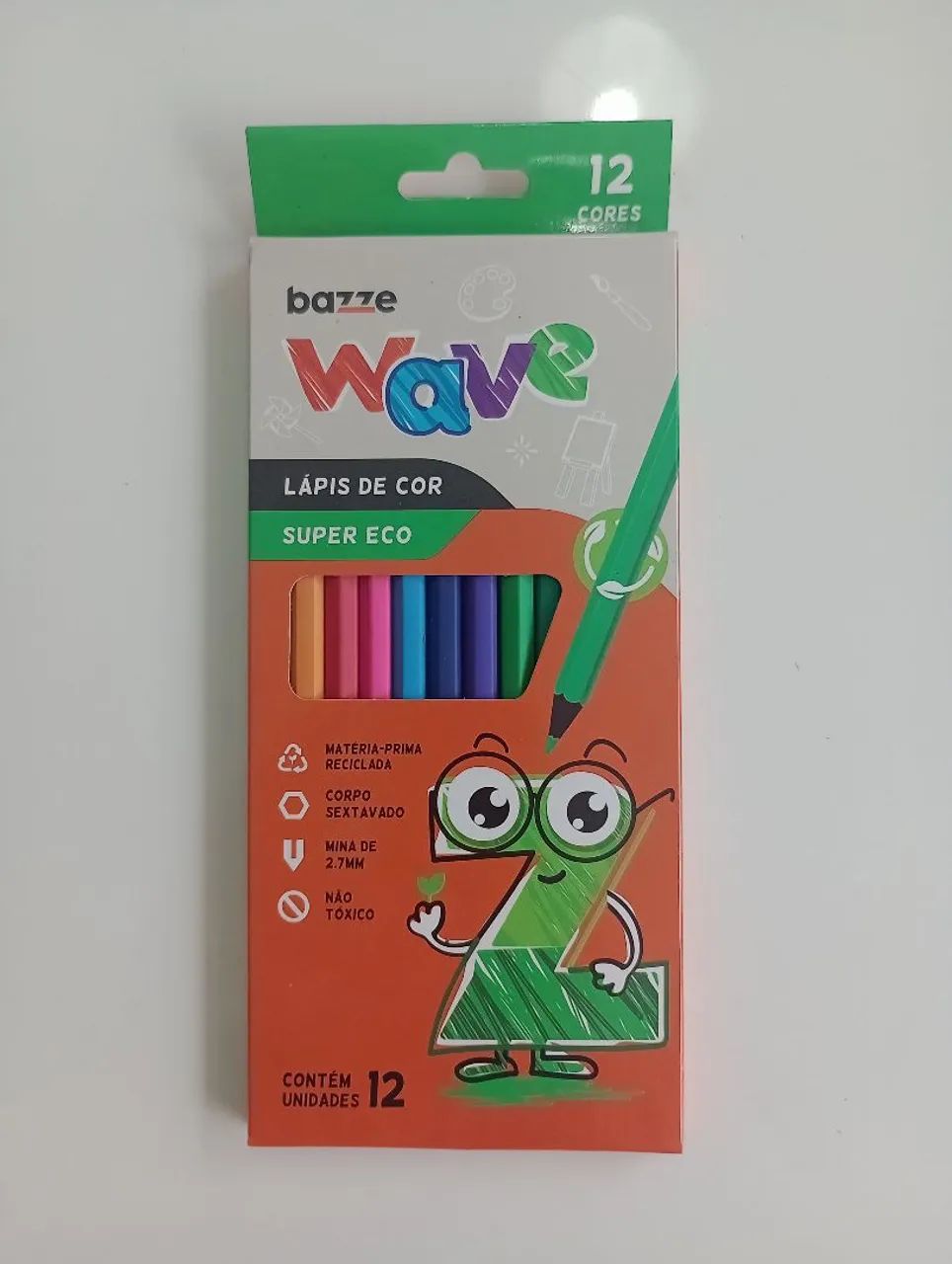 Kit Material Escolar Infantil com Lápis de Cor e Giz de Cera - Foto 2