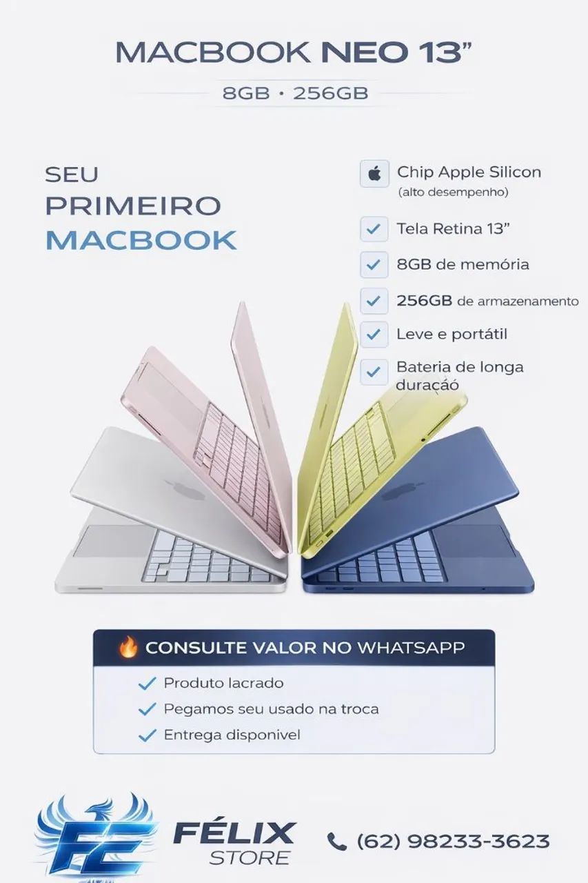 MacBook Neo 13? 256GB | Leve, Rápido e Perfeito pro Dia a Dia