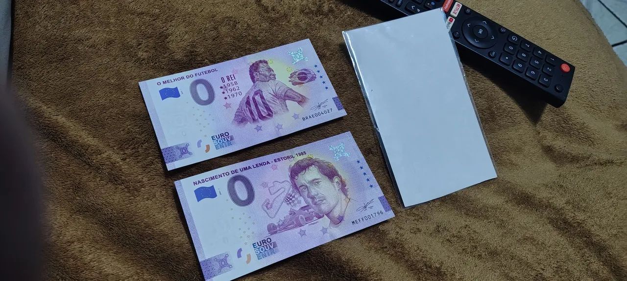 2 cédulas  raras do Ayrton Senna e Pelé 