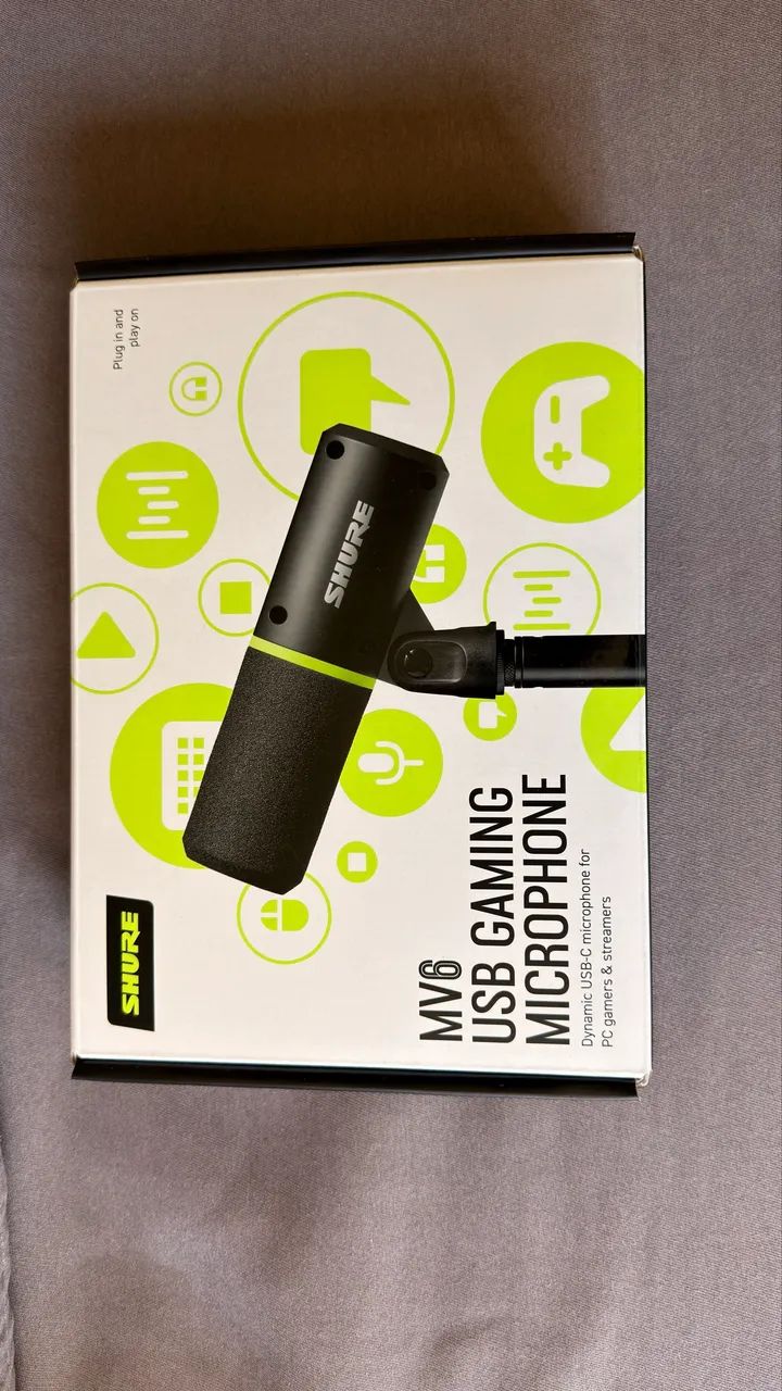 Microfone Shure MV6 USB Gamer/Streamer - Estado de Novo