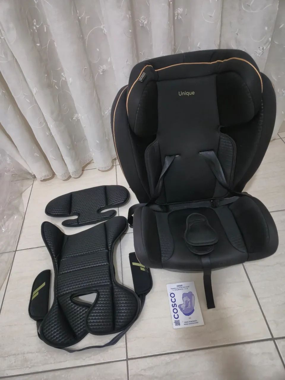 Cadeira Unique 0 a 36kg Cosco para Carro - Preto Ouro - Foto 6