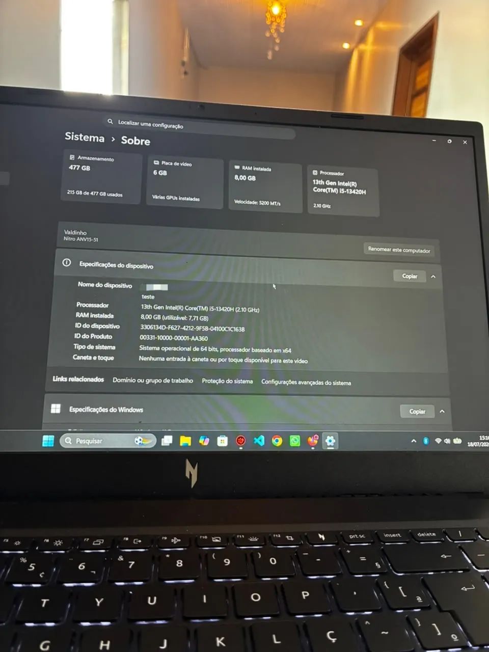 Notebook Nitro V 15 - Foto 3