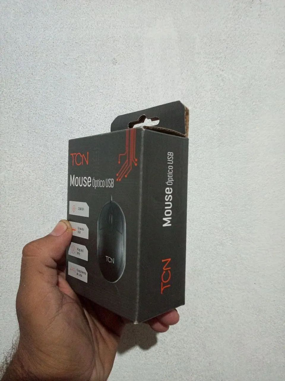Mouse óptico TCN com fio usb 