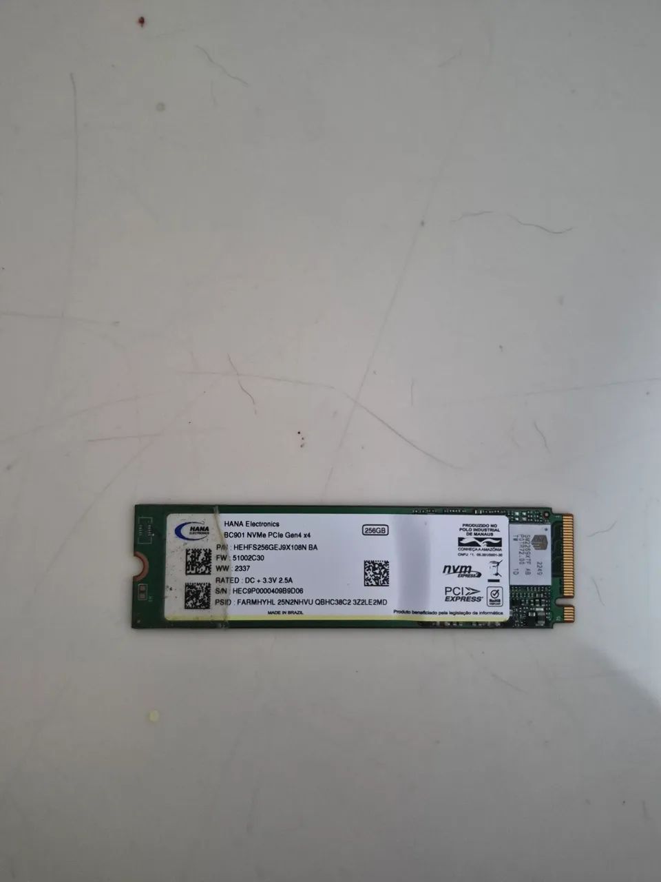 Ssd m.2 nvme hana eletronics 256gb 