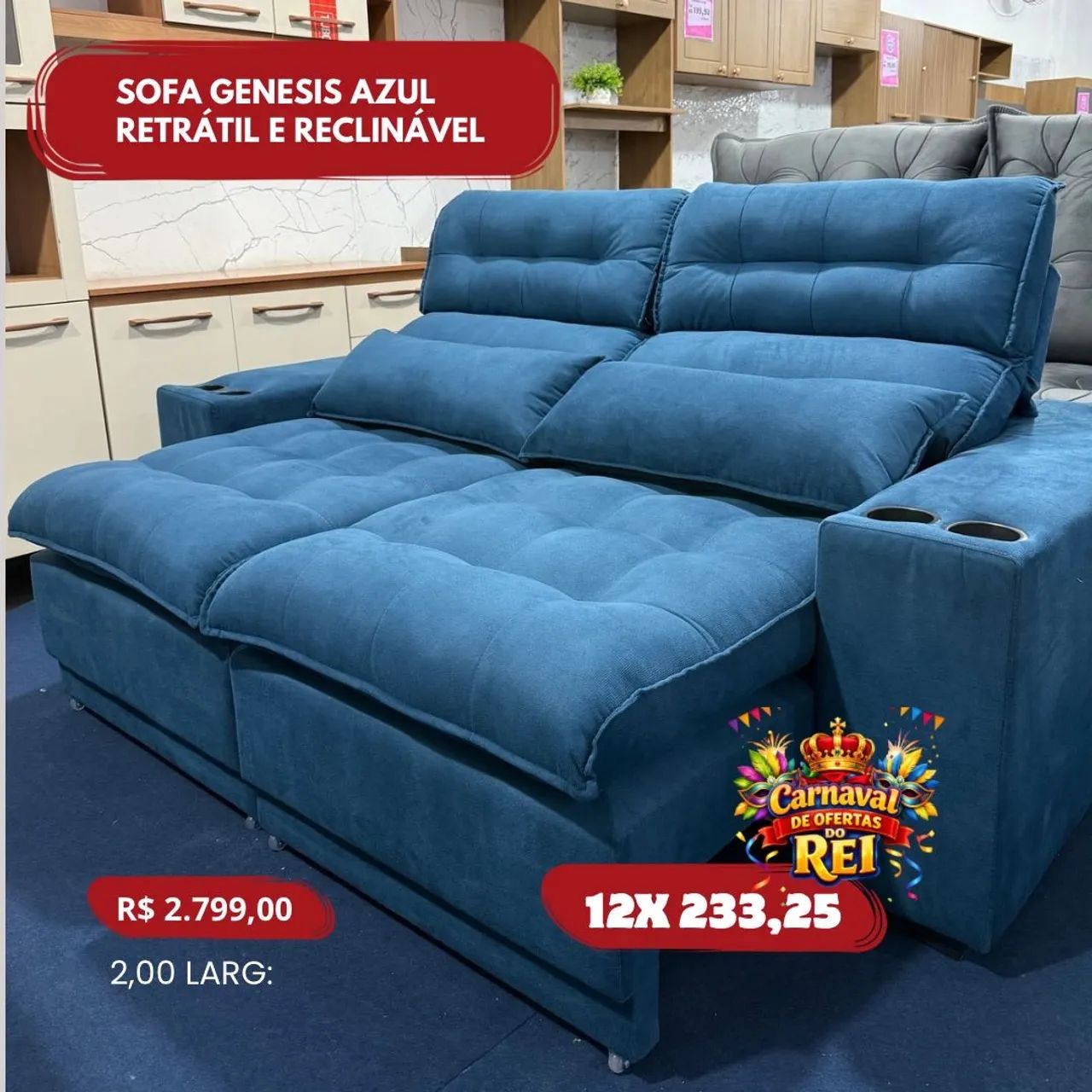 * Sofá Retrátil com Entrega Grátis R$2999 à Vista
