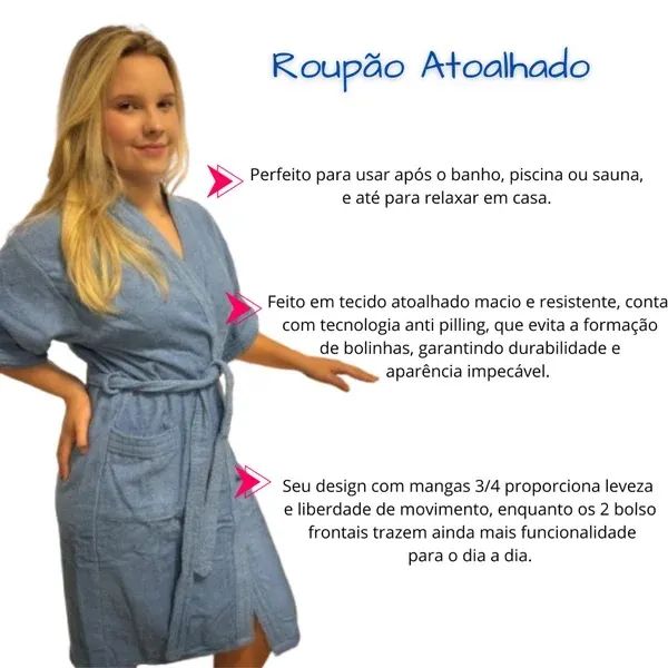 Roupão atoalhado feminino - Foto 2