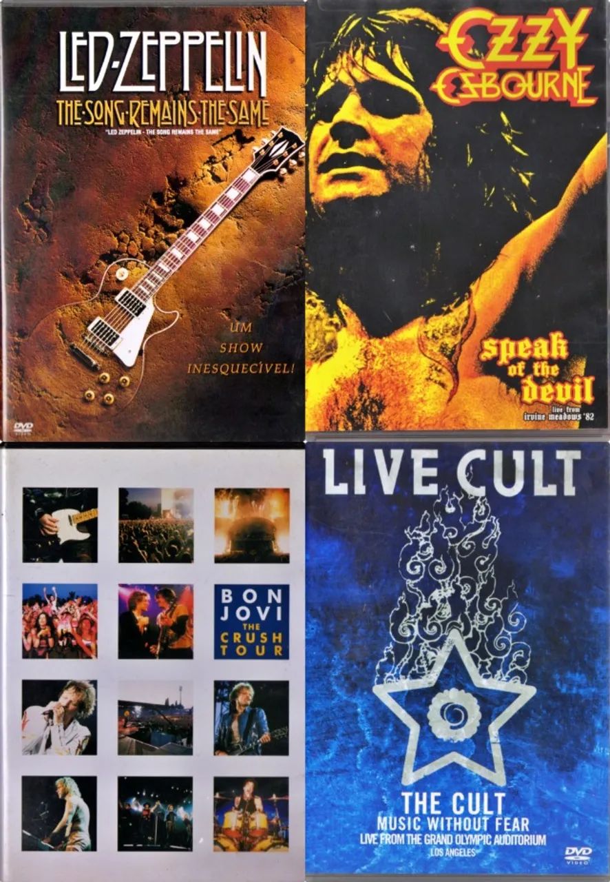 Lote com 10 DVDs Originais de Rock e POP | Ozzy | Metallica - CDs
