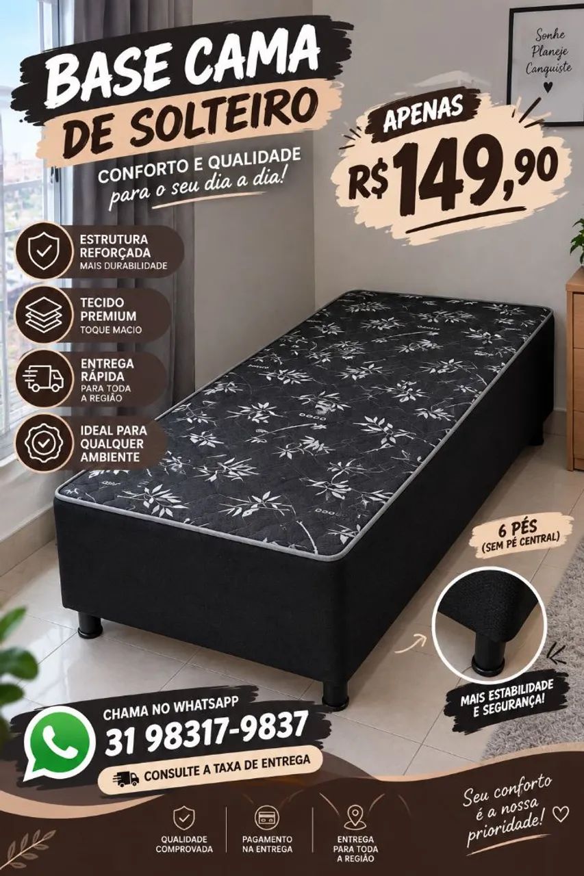 BASE DE CAMA BOX SOLTEIRO ESTOQUE LIMITADO 