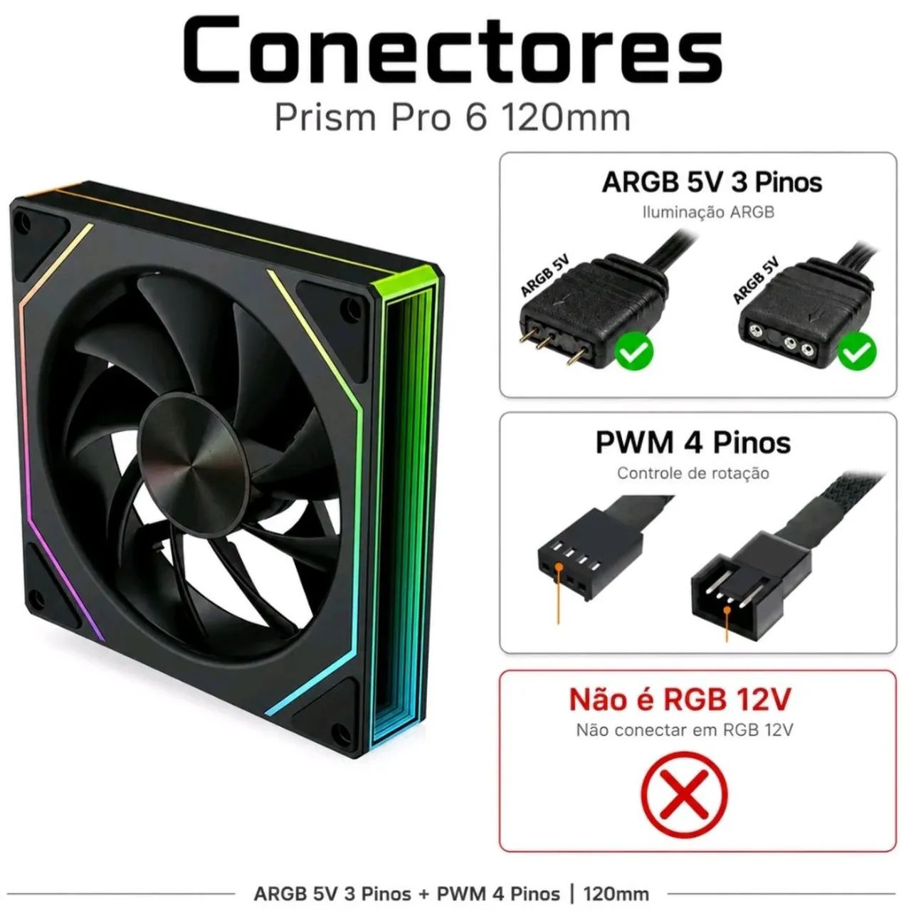 COOLER ARGB CASE FAN 6 PRO REVERSE | Unitário ou KIT - Foto 3