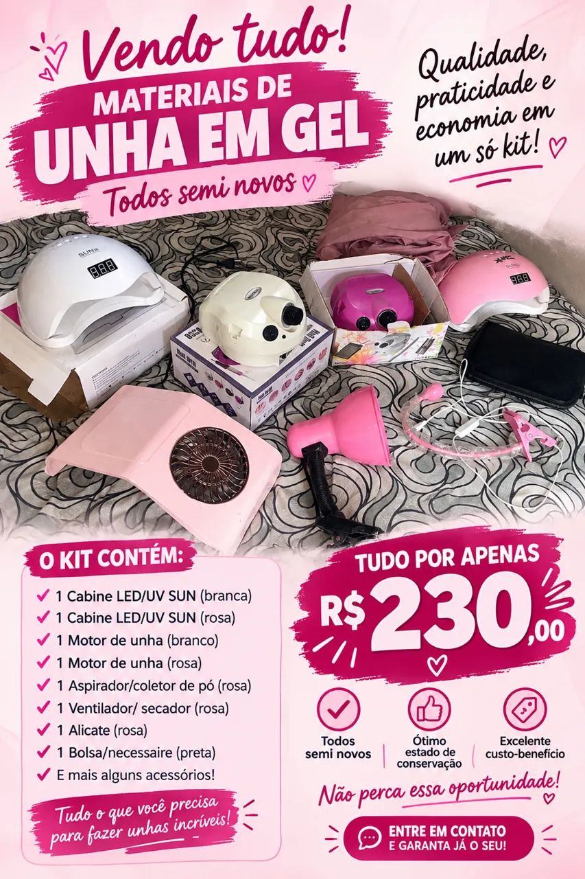 Kit unha em gel para iniciante!