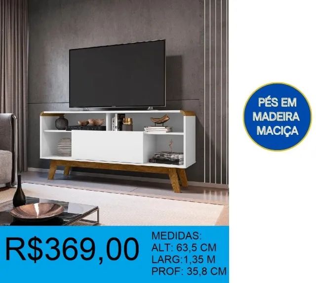 Rack com pés em madeira maciça - parcelamos até 12X sem juros - Foto 2