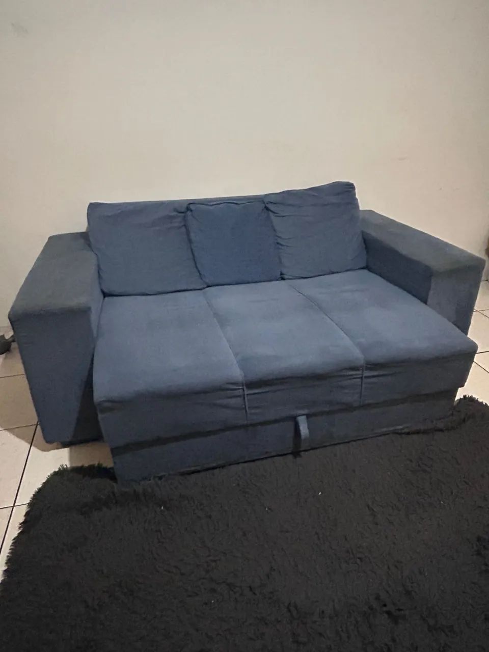 Sofá Retrátil 3 Lugares 1,85 Azul - Foto 5