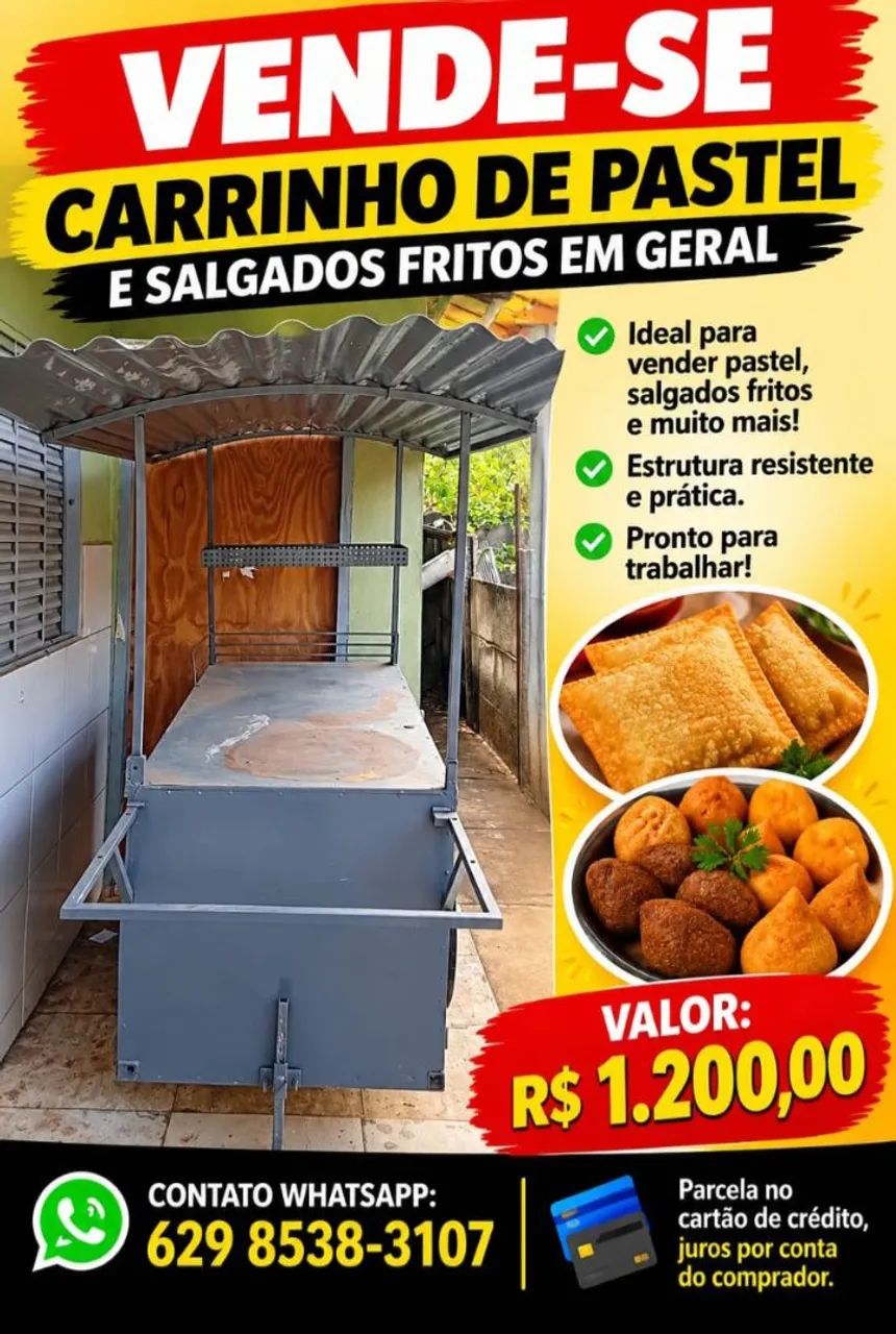 Carrinho pra salgados em geral.