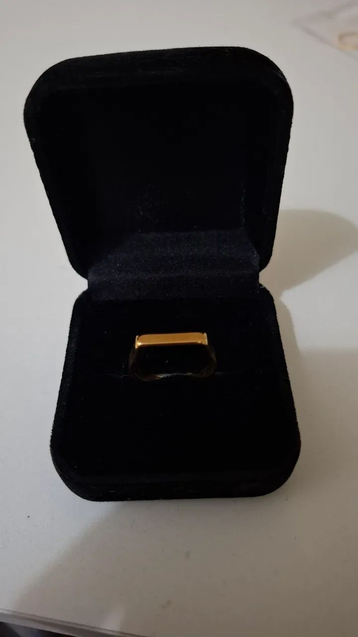 Anel Chapa Dourado Aço Inox 