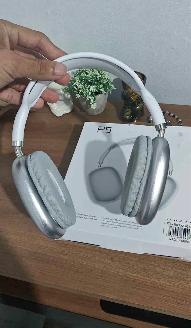 Fone Bluetooth P9 branco  - Foto 2