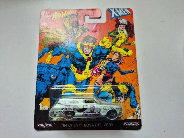 Hot wheels premium Marvel X-Men 64 Chevy Nova Delivery 1/5 Real Riders