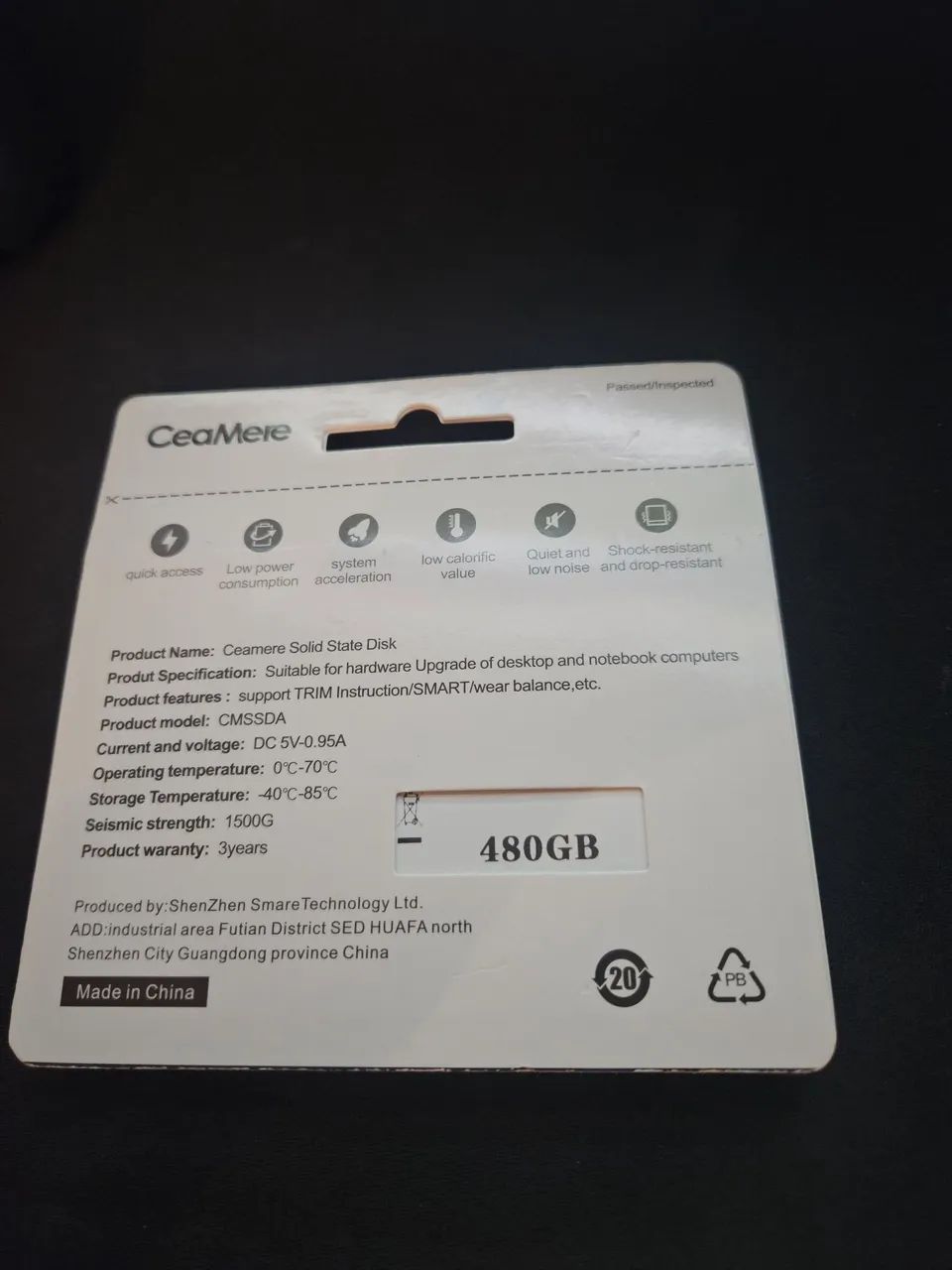 SSD CAMERE 480GB ? NOVO E LACRADO - Foto 2
