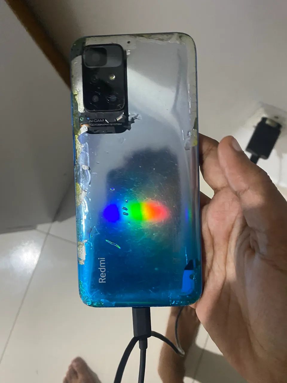 redmi 10 quebrado, tela e fundo - Foto 4