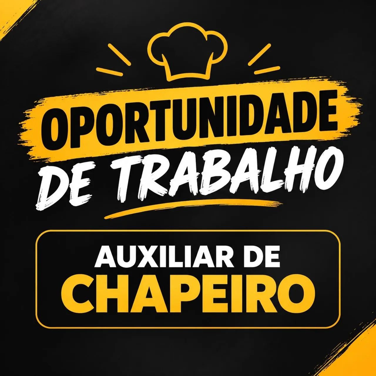 OPORTUNIDADE (AUXILIAR DE CHAPEIRO) 