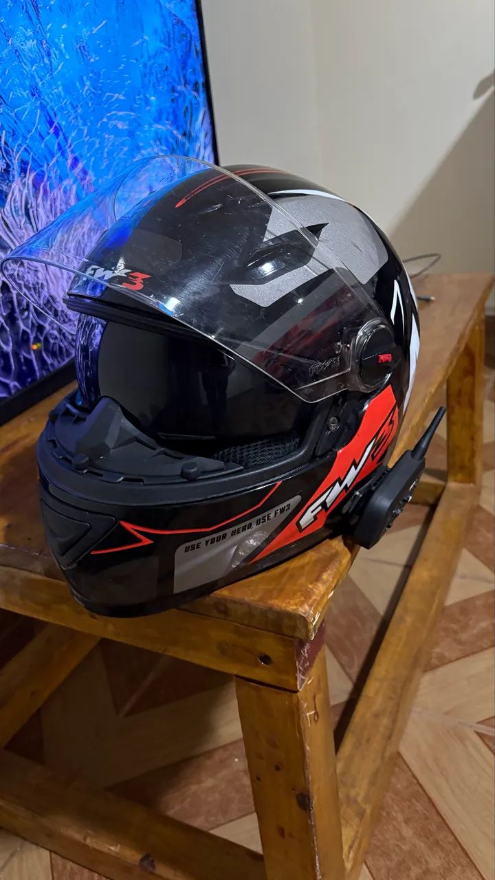 Capacete FW3 com intercomunicador  - Foto 2
