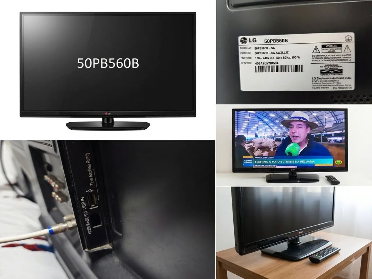 TV LG 50 polegadas (50PB560B) + Suporte e Controle Original! R$490. HDMI não funciona 