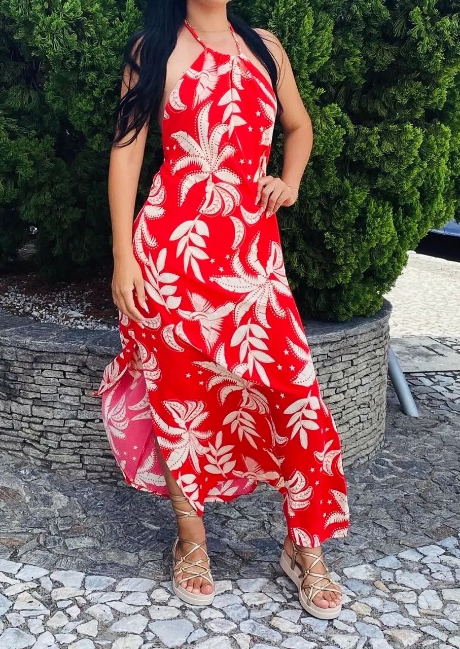 Vestido longo frente única estampado  - Foto 2