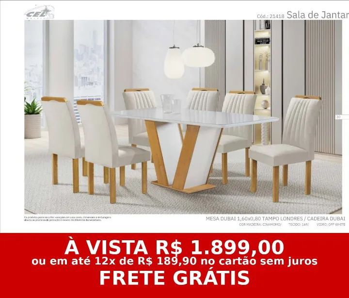 MESA 6 CADEIRAS 