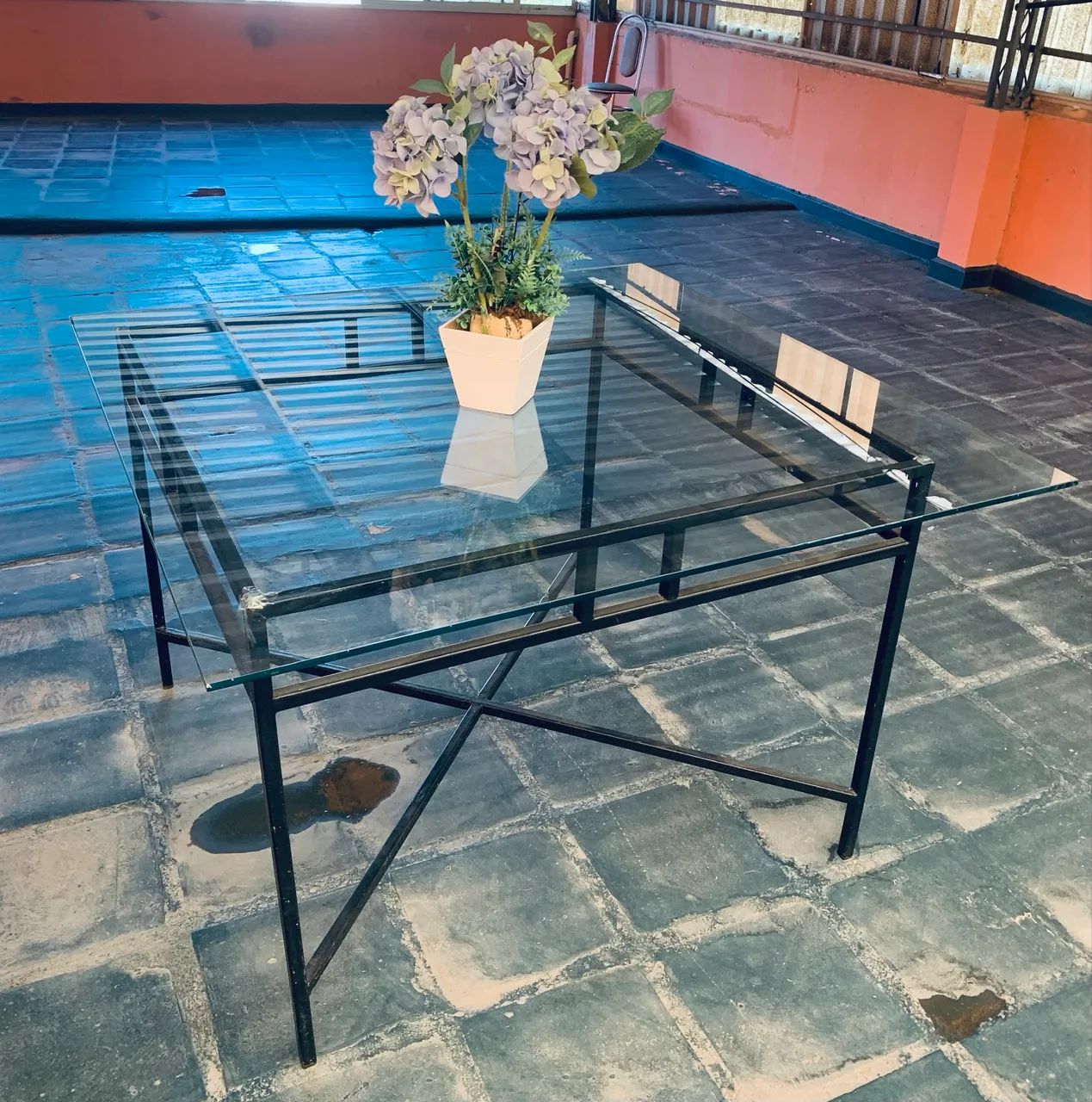 Mesa em ferro e vidro jantar / cozinha ler tudo  - Foto 3