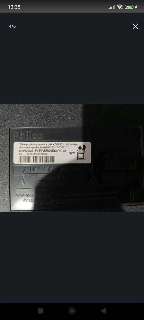 Smart tv 4 k 55 pol com defeito - Foto 2
