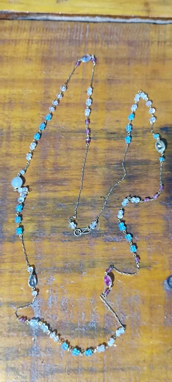 Cordão de Ouro 18k com Pedras Naturais, aceito proposta ? - Foto 3